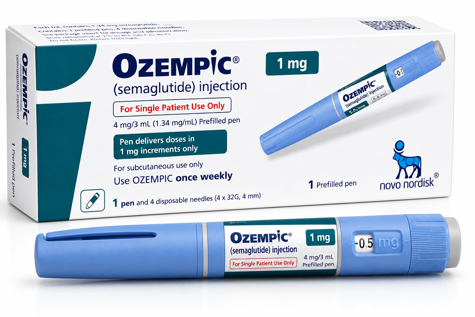 OZEMPIC 1 mg injectable SEMAGLUTIDE NOVO NORDISK A/S 1 preffiled pen